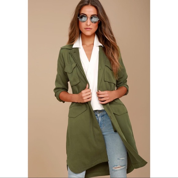 BB DAKOTA Averie Olive Green Utility Jacket ✨ NEW - Picture 2 of 9